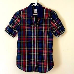 Stewart black tartan s/s button down from The Shirt by Rochelle Behrens